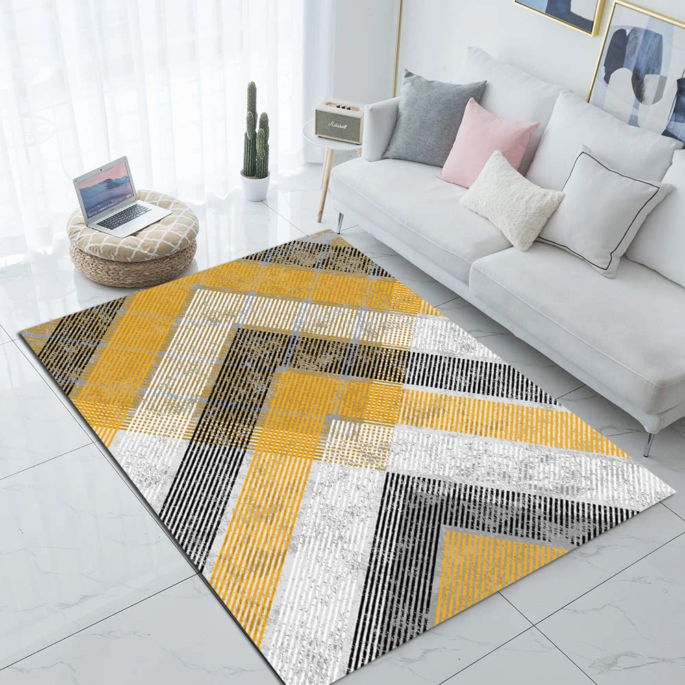 

Else Gray Yellow Geometric Arrows Nordec 3d Print Non Slip Microfiber Living Room Decorative Modern Washable Area Rug Mat