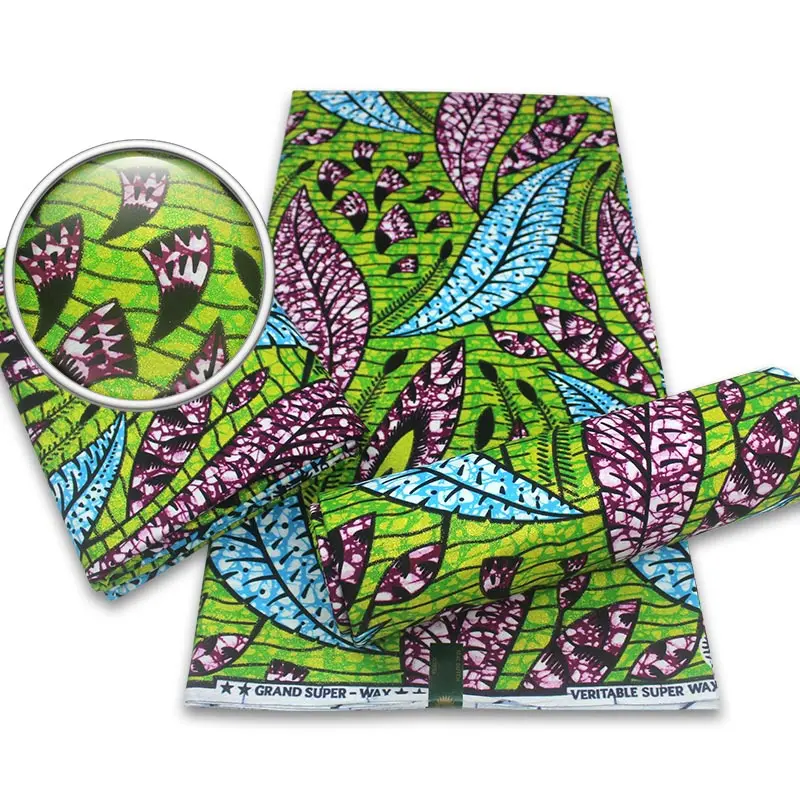 

African Fabric Wax Golden High Quality Cotton Material Ankara Print Nigerian Wax Soft 6 yards for african dress sewing