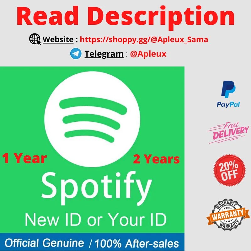 

{ACCOUNT Spotify Premium Private 1 Year & 2 Years⭐Stream music ⭐1 Screen⭐Worldwide⭐WARRANTY⭐}