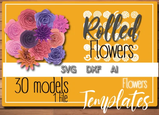 

Rolled Flower Bundle, 3D Flowers