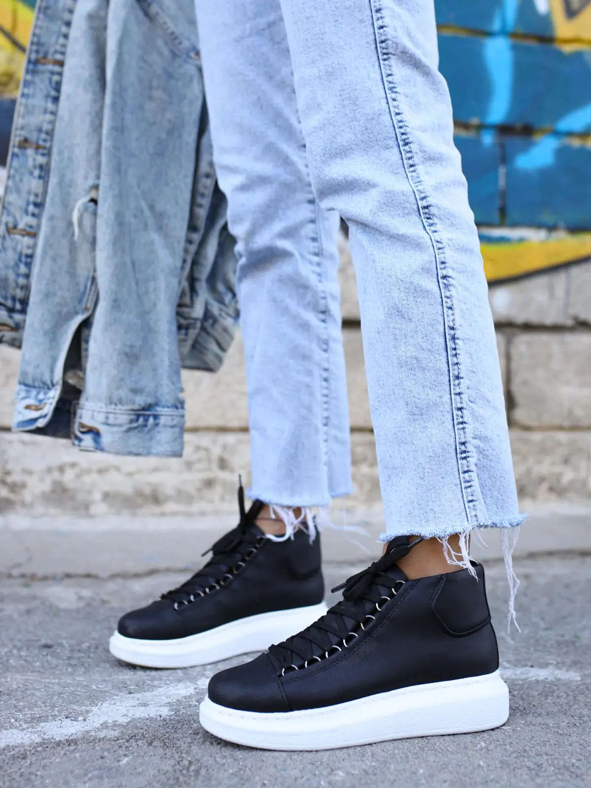 Chekich Women Shoes Black Color Lace-Up White Outsole Eco-Friendly Vegan Artificial Leather Girl Fashion Odorless Classic CH258