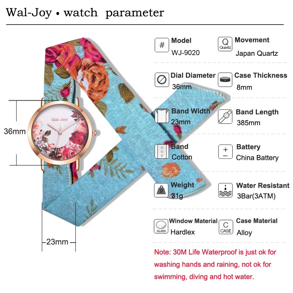 WJ-9020 Wal-Joy Новинка платье с цветочным узором для циферблат часы в подарочной