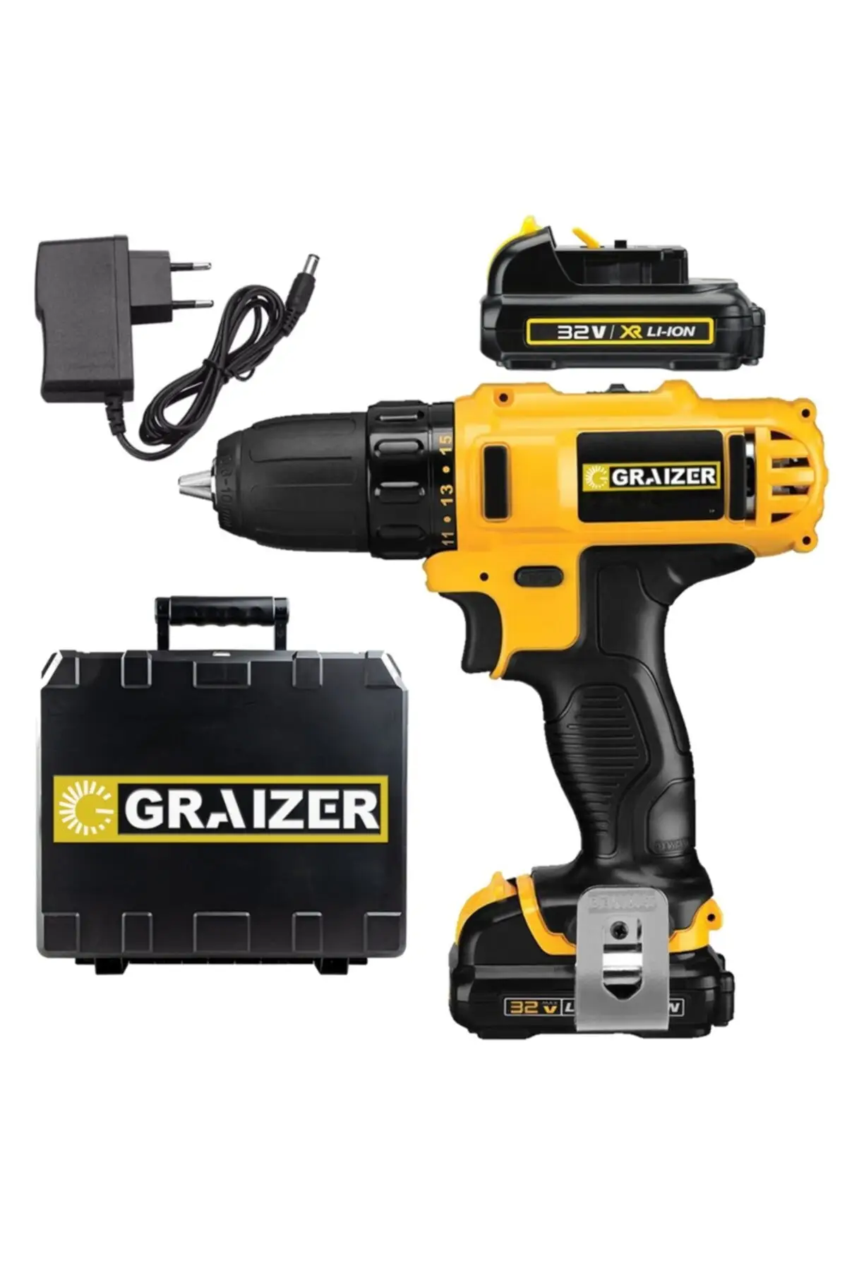 

Graizer German 32V 5 Ah Li-ion Impact Metal Gear Gearbox Dual Cordless Cordless Screwdriver Electrical Screwdriver Drill Machine