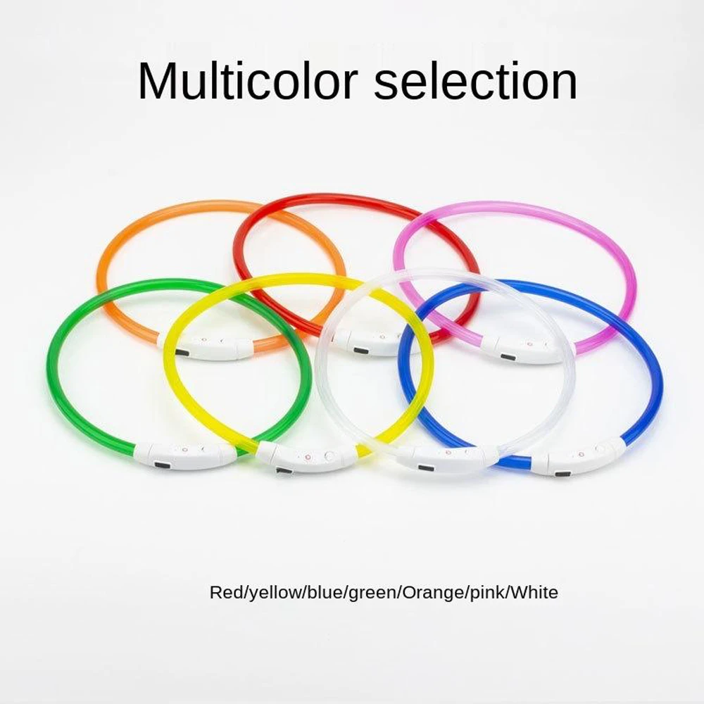 

USB Rechargeable Night Safety Warning Illuminated LED Pet Collar LED Glowing In The Dark Dog Collar USB Rechargeable Pet Supply