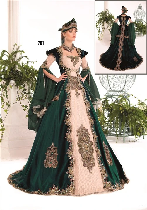 Кафтан хны Hurrem модель SML701Green | Свадьбы и торжества