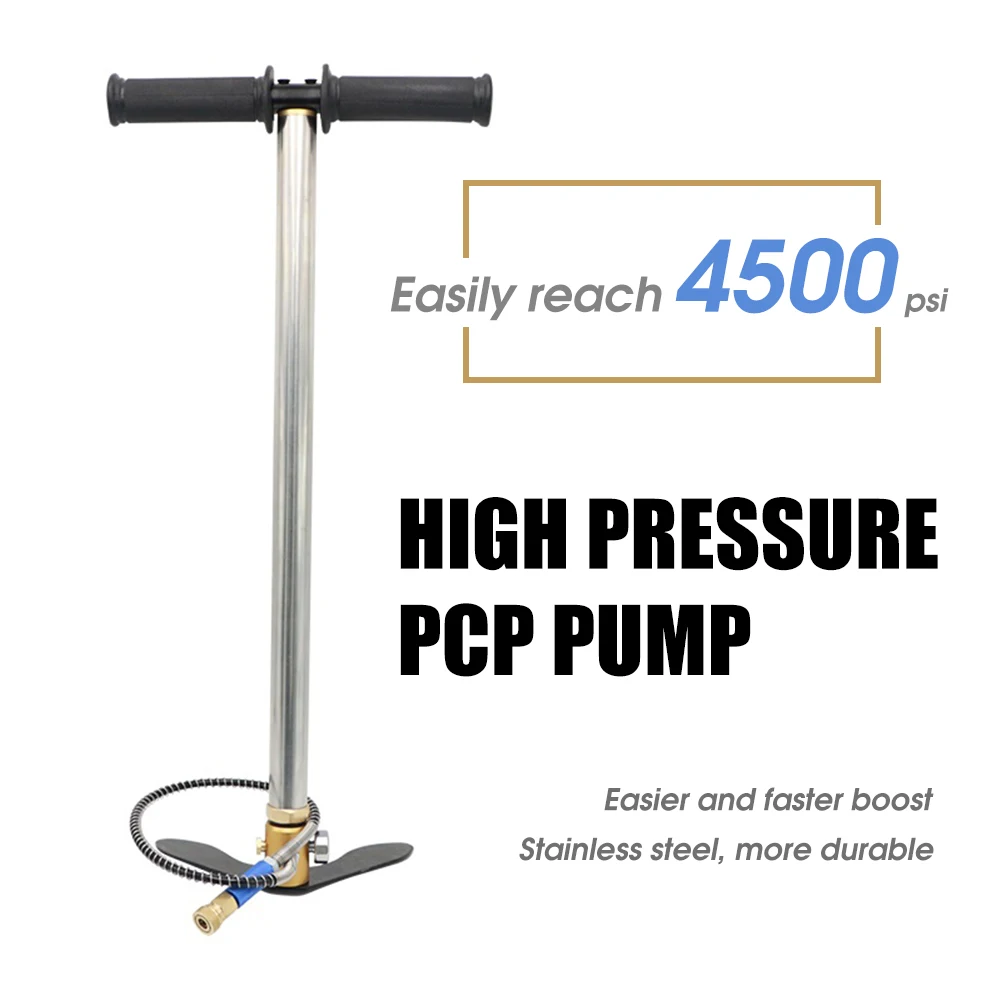 Top Quality PCP Pump 300bar 30mpa Stainless Steel High Pressure Hand Pump with 4500PSI Gauge for Tire Ball Kayak HPA Ta