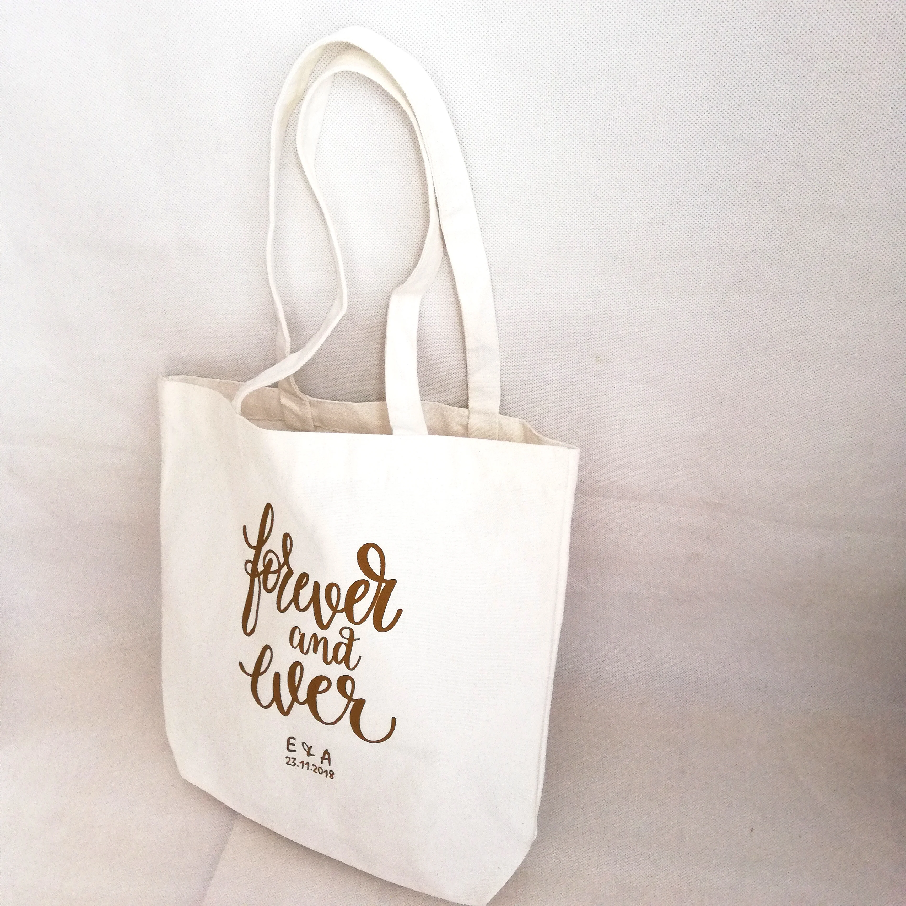 Оптовая продажа 300 шт./лот хлопковые подарочные сумки с логотипом под заказ