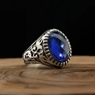 Кольцо мужское из серебра 925 пробы, с натуральным камнем, с цирконом