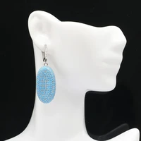 47x16mm amazing long big jewelry set 10 8g created blue turquoise ladies dating real 925 solid sterling silver pendant earrings