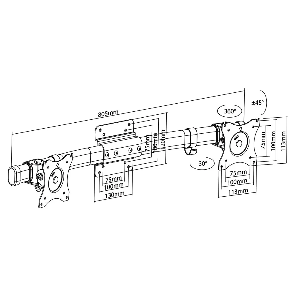 Кронштейн адаптер на два монитора ABC Mount MOUNT-03 | Электроника
