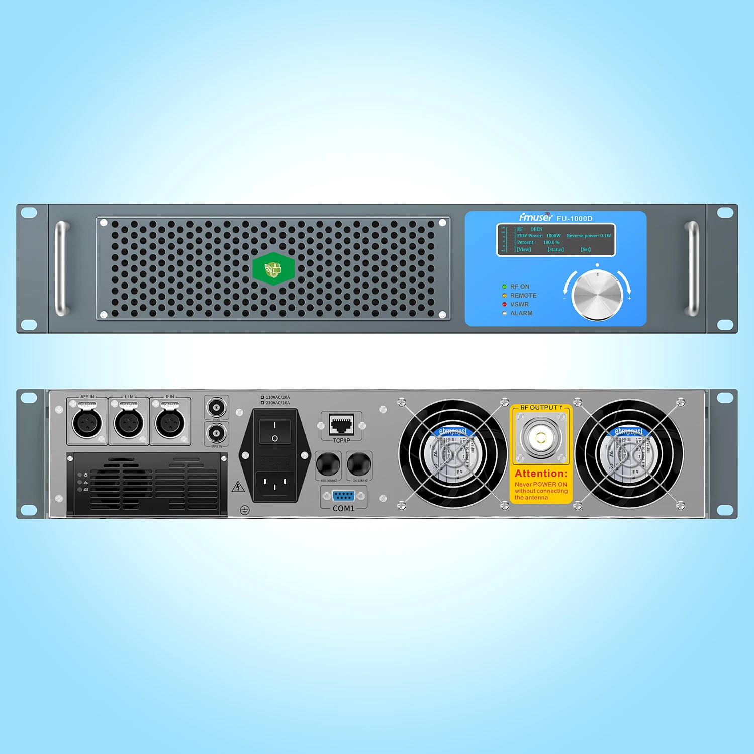 FU-1000C 2U 1000W/1KW FM Radio broadcast Transmitter Station +RDS Encoder |