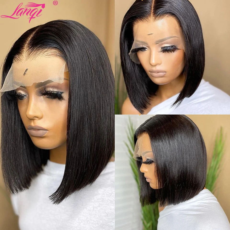 Bone Straight Bob Lace Front Wig Brazilian Short Bob Wig Lace Front Human Hair Wigs For Black Women 13x4 Bob Lace Frontal Wig