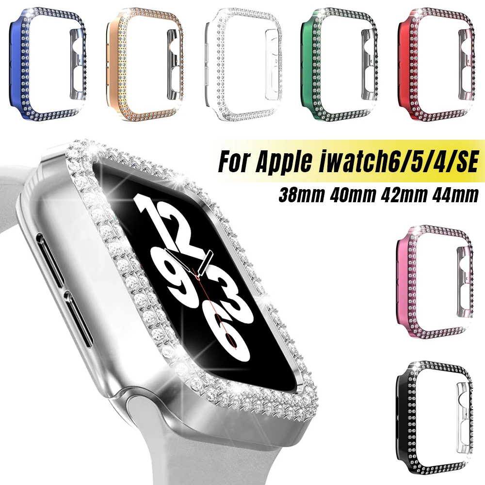 

Diamond Case for Apple Watch Cover Series 6 SE 5 4 3 2 1 38MM 42MM for Iwatch SE 6 5 4 40mm 44mm Bumpe Protective