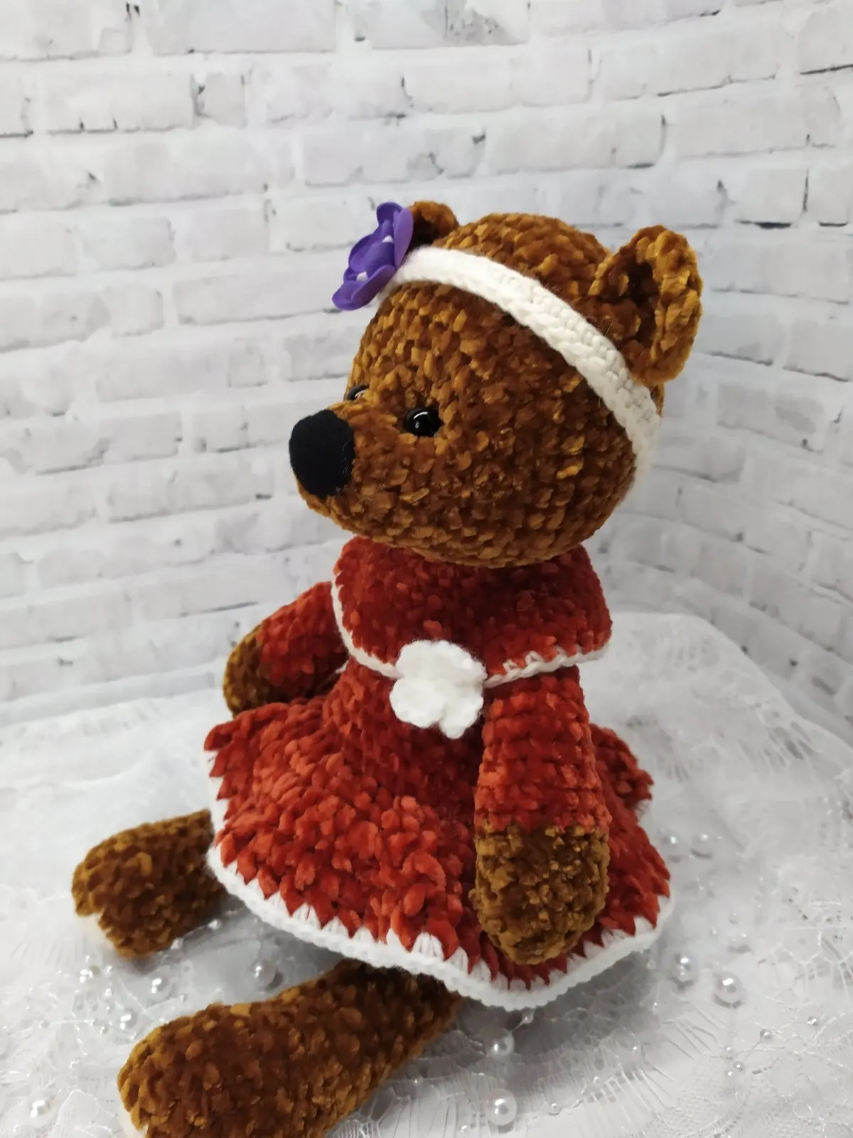 Вязаная игрушка.Подарок для девочки.Вязаная мишка.Амигуруми | Плюшевые животные