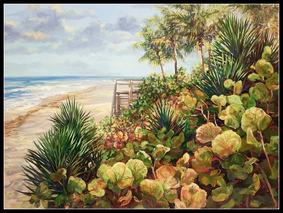 Наборы для вышивания крестиком на пляжном саду DMC цвет DIY рукоделие ручной работы