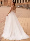 Бахрома из бисера, бохо, уличное свадебное платье с открытой спиной, романтическое кружевное Макси-платье из тюля с V-образным вырезом, предварительно на свадьбу, для съемки невесты, на заказ