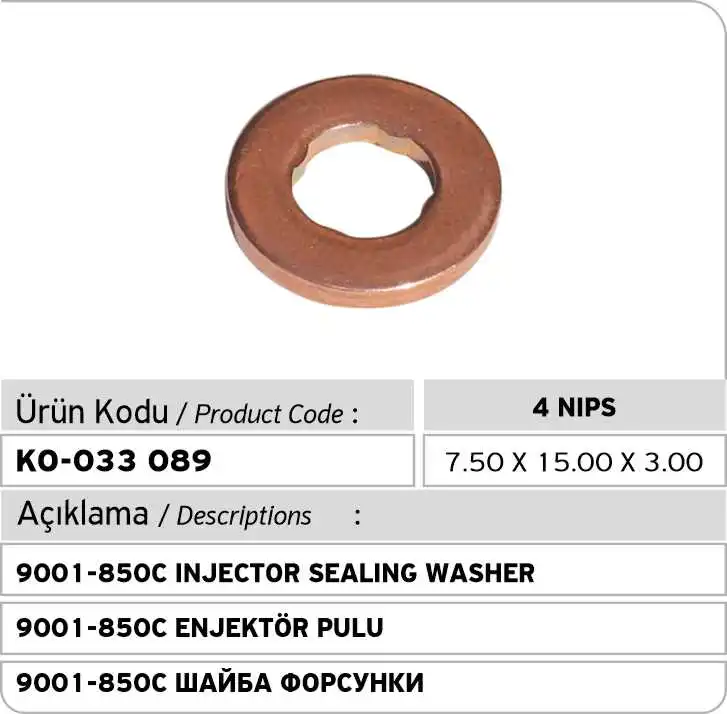 4 PCS X 9001-850C Delphi Renoult Injector Washer | Fuel Inject. Controls &amp Parts