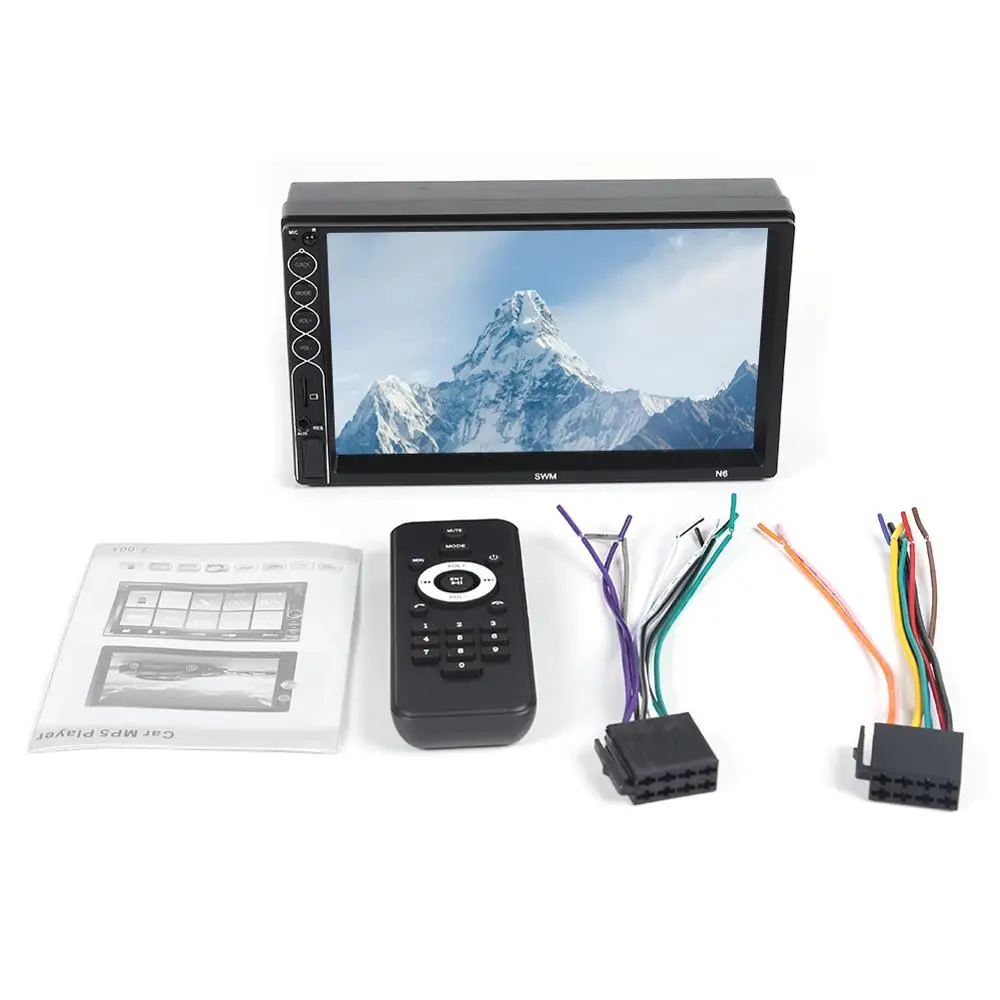 with 1 Control SWM N6 2 DIN Автомобильный мультимедийный плеер 7 дюймов сенсорный экран 2din стерео видео MP5 плеер Bluetooth USB AUX FM радио камера Автомобильный плеер - Цвет: with 1 Control