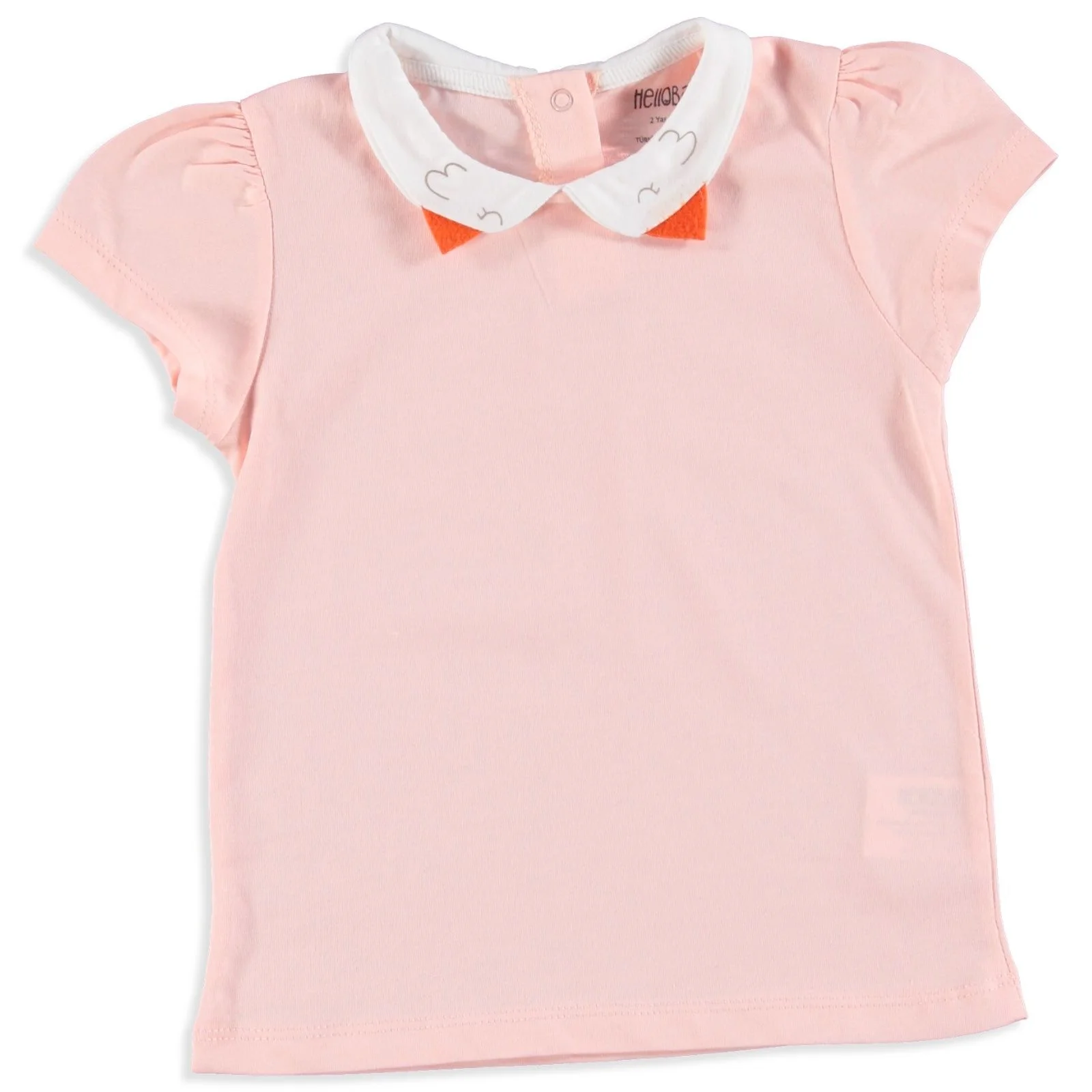 Футболка с воротником для маленьких девочек изображением птиц ebebek HelloBaby| |