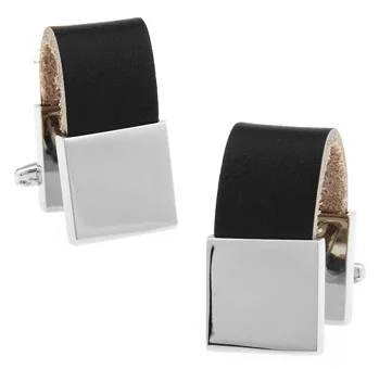 

European and American Foreign Trade Black Leather Chain Cufflinks Sleeve Nails Men's French Buttons