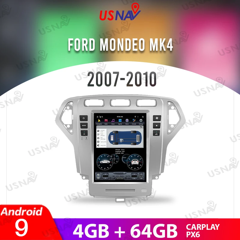 

USNAV 10.4" Android 9 For Ford Mondeo 2007-2010 Car DVD Player GPS Navigation Car Video Radio Audio Android Car Stereo Carplay