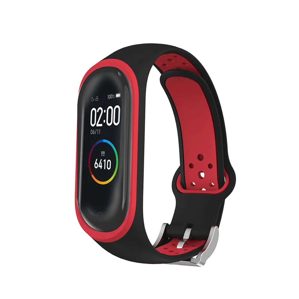 Ремешок для mi band 4 и 3 спортивный ремешок смарт часов с отверстиями металлической