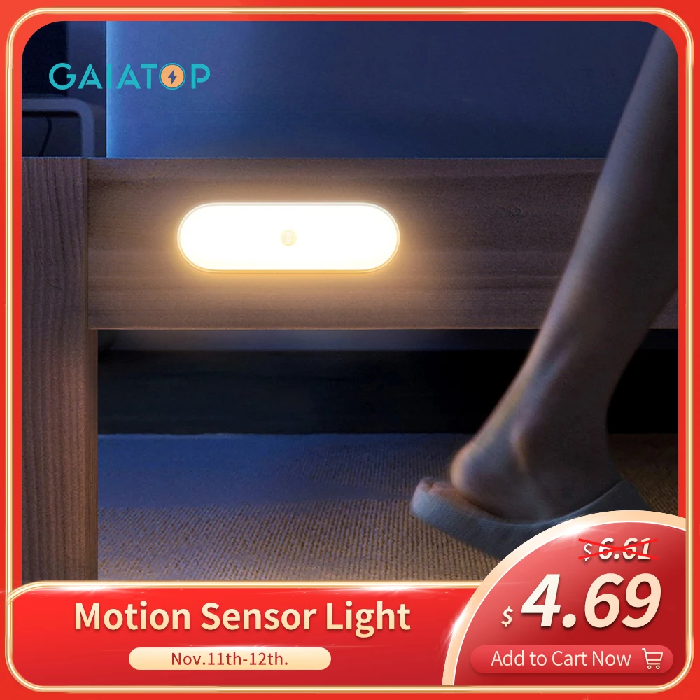 

Светодиодный ночсветильник с пассивным ИК датчиком движения для детей, ночник для кухни, дома, спальни, кабинета, шкафа, лампа для гардероба,...
