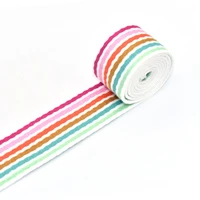 1 5rainbow stripe ribbons webbing belt knit tape ribbon bag belt ribbon bag webbing dog collar webbing for garment sewing