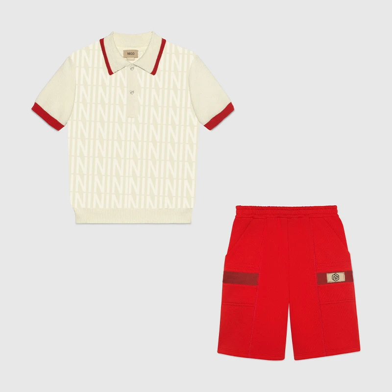 

NIGO Children's Cotton Polo Shirt Shorts Set Suit #nigo35217