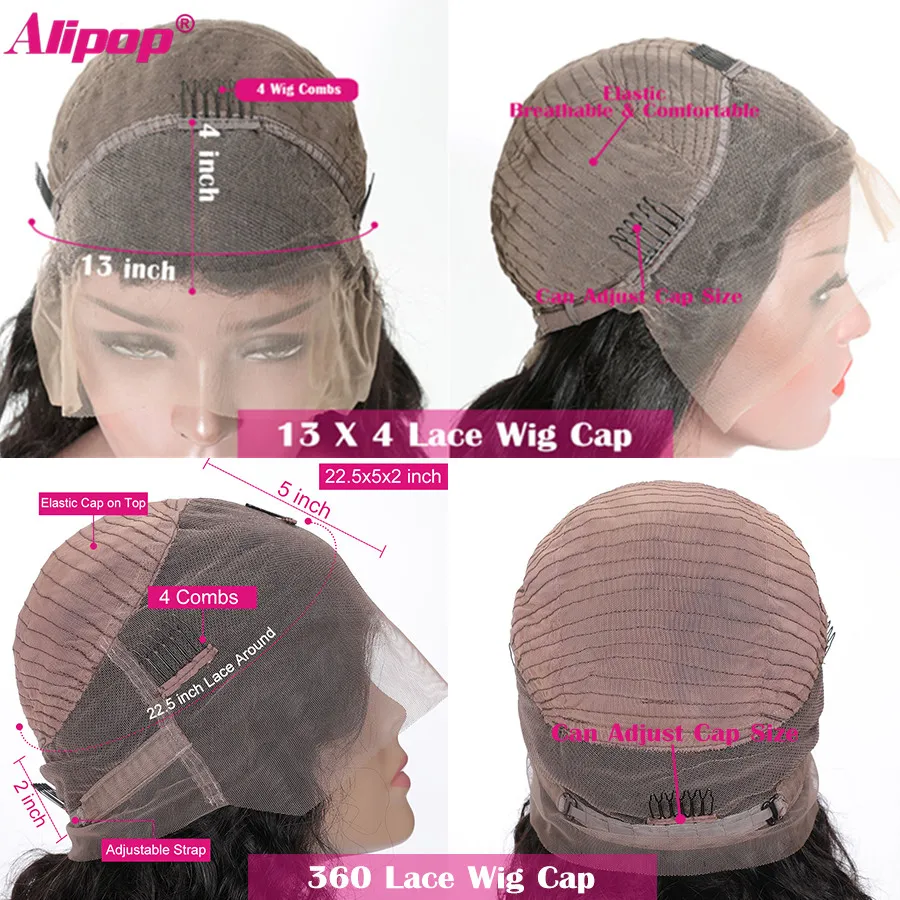 Straight Lace Front Wig 360 Frontal Transparent Wigs For Women Human Hair 13x4 | Шиньоны и парики
