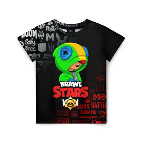 Детская футболка 3D BRAWL STARS LEON|Тройники| |