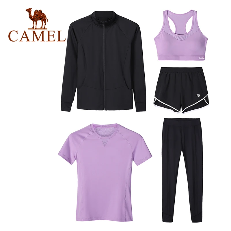 Camel женский спортивный Костюм для йоги 5 шт. уличная спортивная одежда бега