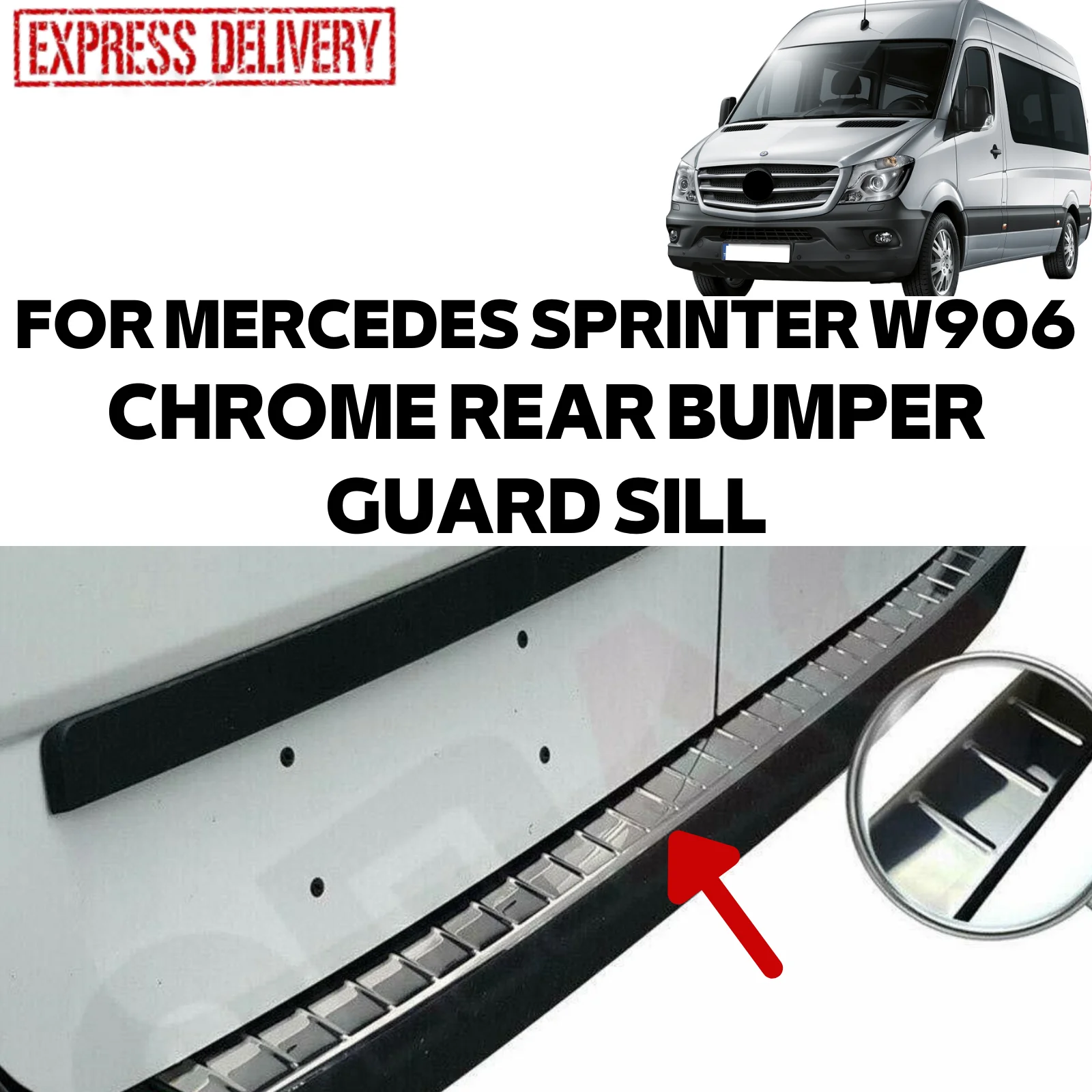 

Хромированный протектор для заднего бампера MERCEDES SPRINTER W906 2006-2018