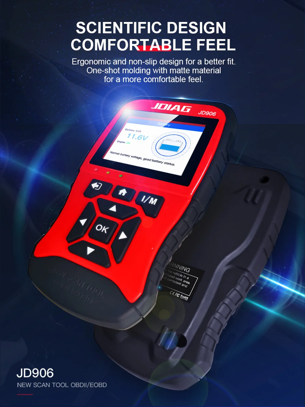 JDiag JD906 Профессиональный obd2 Автомобильный сканер автомобильный диагностический инструмент полная система обновленный код считыватель OBD2 сканер JD906