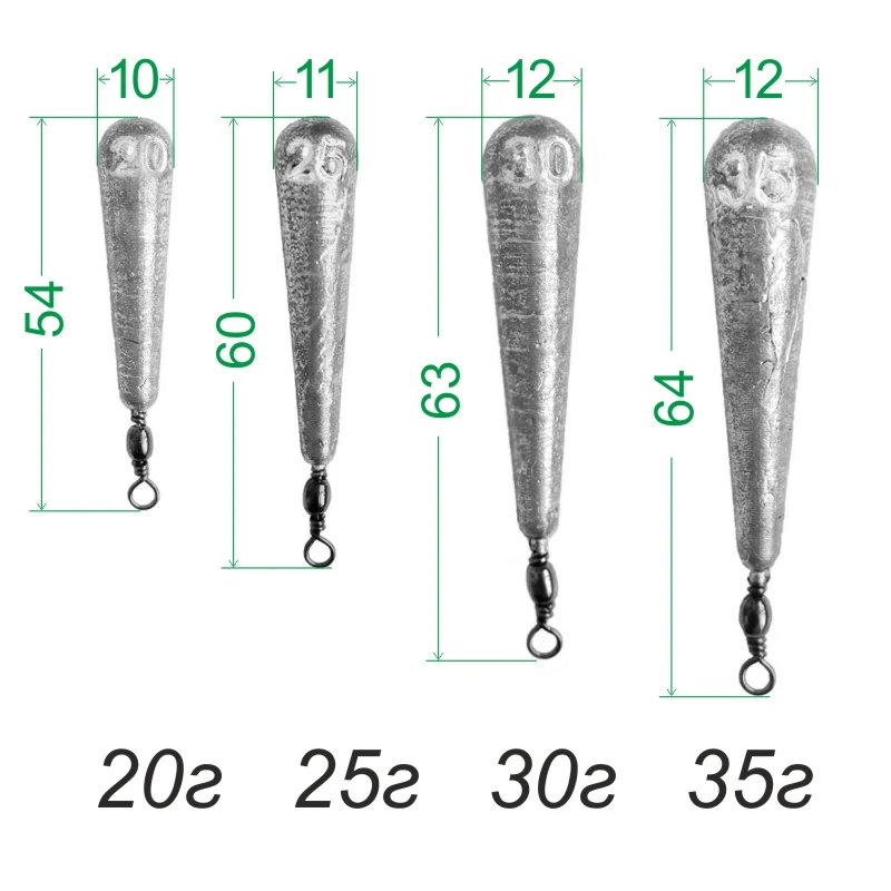 &quotLead leash" cargo sinker for fishing of lead 20 25 30 35 grams 5 pieces | Спорт и развлечения