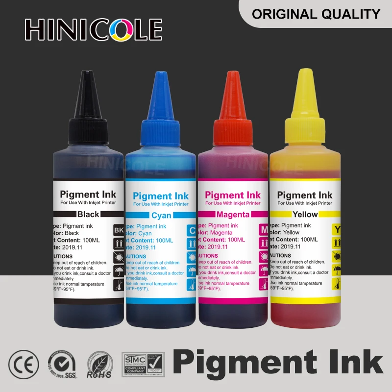 HINICOLE 4 цвета x 100 мл универсальные пигментные чернила для принтера Brother струйный