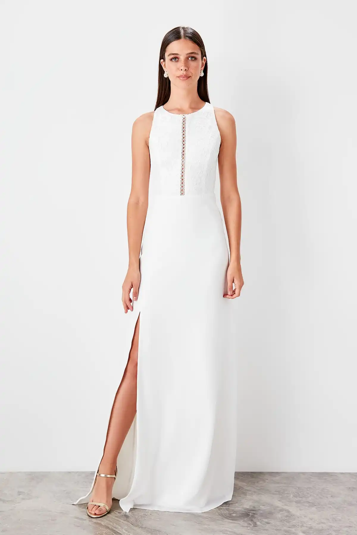 Trendyol воротник деталь вечернее платье TPRSS19AE0010|Вечерние платья| |