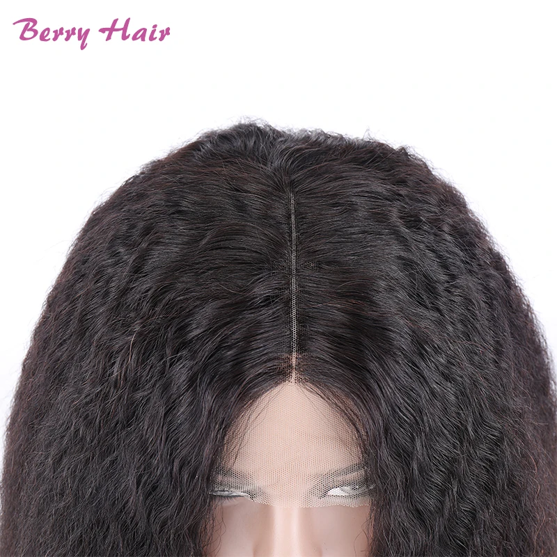 

Middle Part Lace Wig Kinky Straight T Part Lace Wig 13x1 Glueless Brazilian Remy Human Hair Wig Pre Plucked With Baby Hair