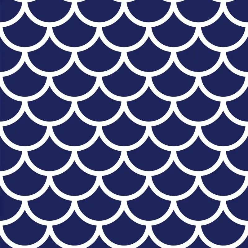 

Curtain Japanese Style Art Traditional Ornament Fish Scales Pattern Dark Blue White Illustration