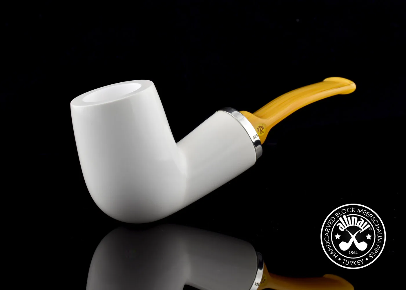 Ручная работа турецкий Meerschaum трубка сепиолит изогнутый бильярдный обратный