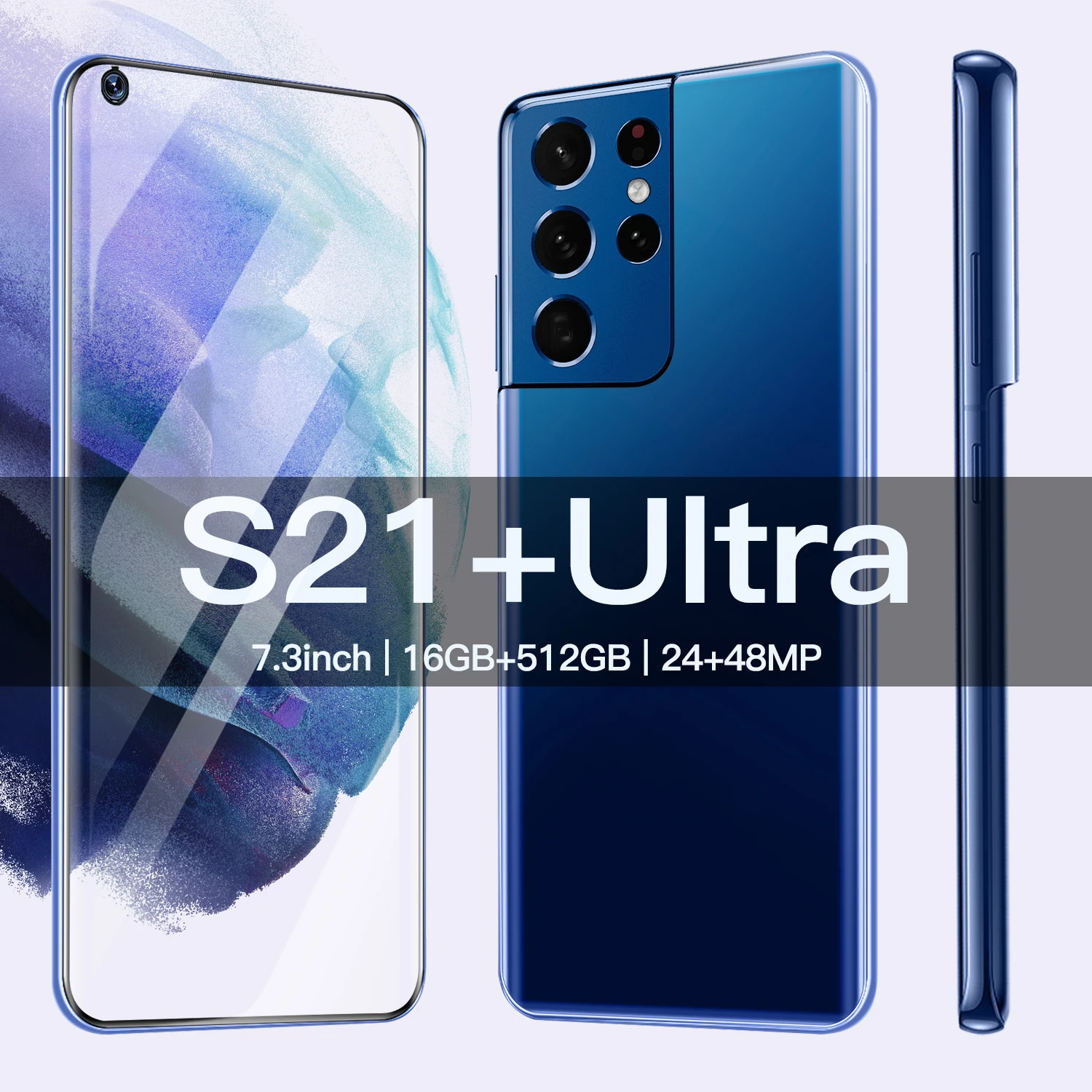 

Global Version S21+ Ultra 5G 7.3Inch Smartphone 6800mAh 24+48MP Cellphones 16GB+512GB Mobile Phones Android Cell Phone Dual Card