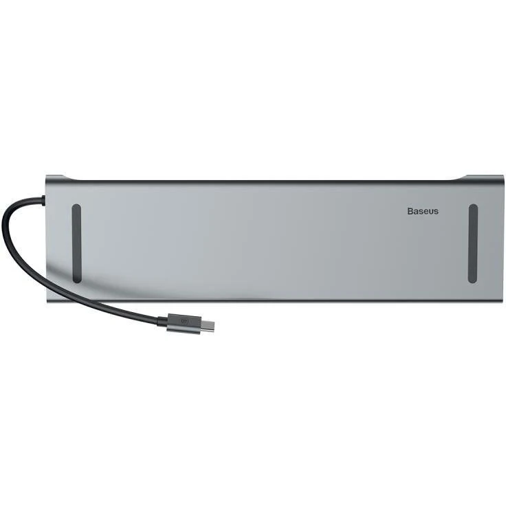 USB-концентратор Baseus Enjoyment Series Type-CNotebook (PD/HD4Kx2/VGA/RJ45/SD/TF/USBx3/Adapter) серый | Электроника