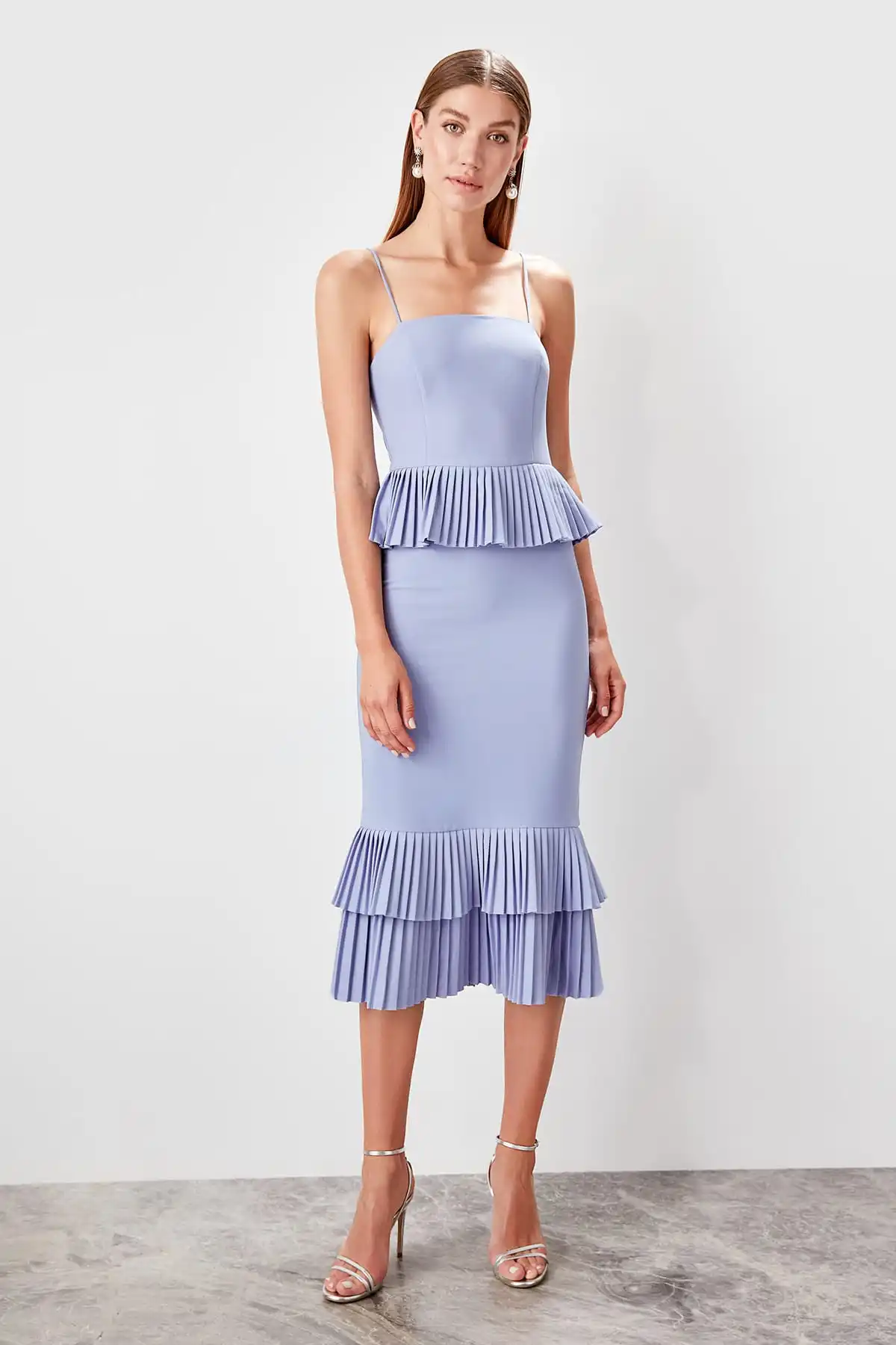 Trendyol Lilac Pilise Detail платье TPRSS19EL0305|Женские платья| |