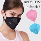 Многоцветная 5-слойная черная и розовая маска FFP2 KN95, респираторная маска, маска KN95 с фильтром, Пылезащитная маска для рта
