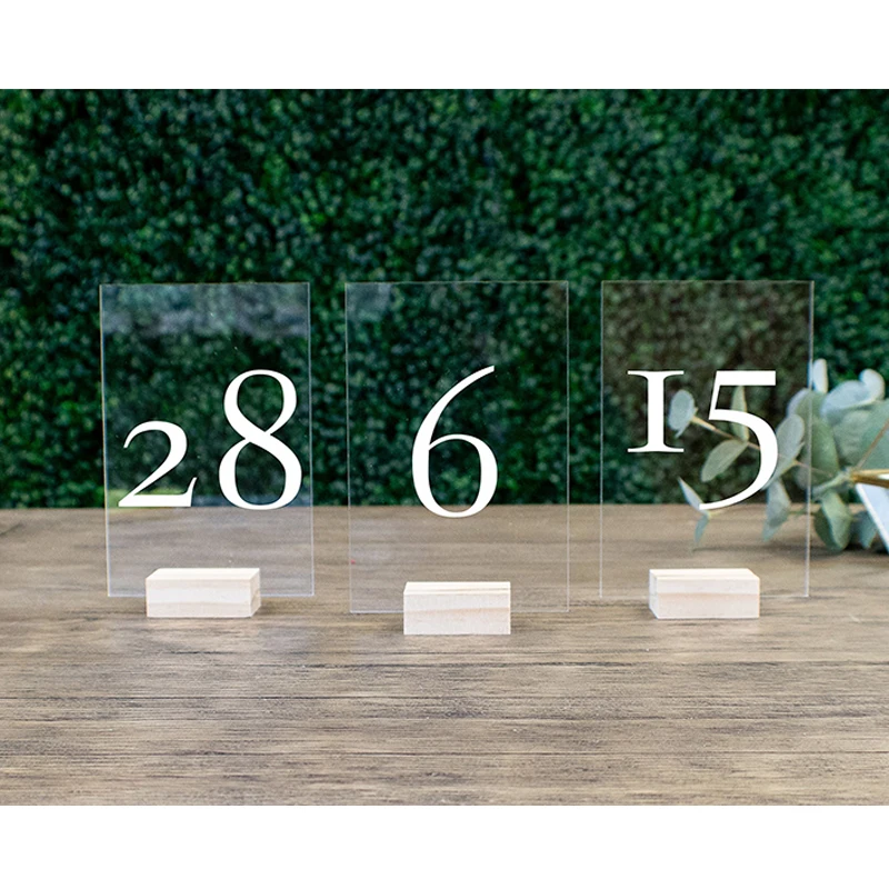 Персонализированные каллиграфические Акриловые Настольные номера свадебных