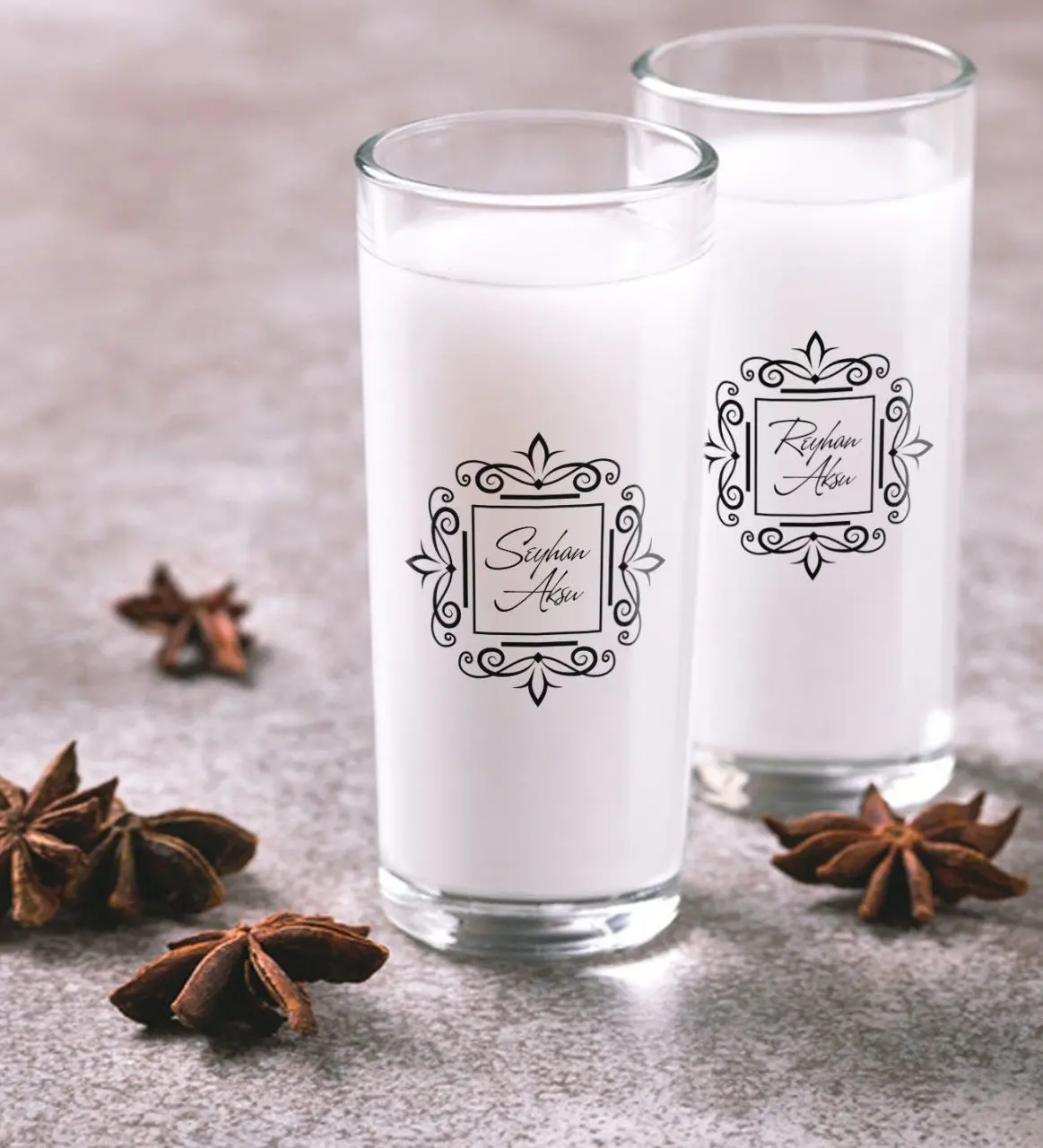 

Персонализированные Цветные принты имеет двойную Arrack чашки Seti-1