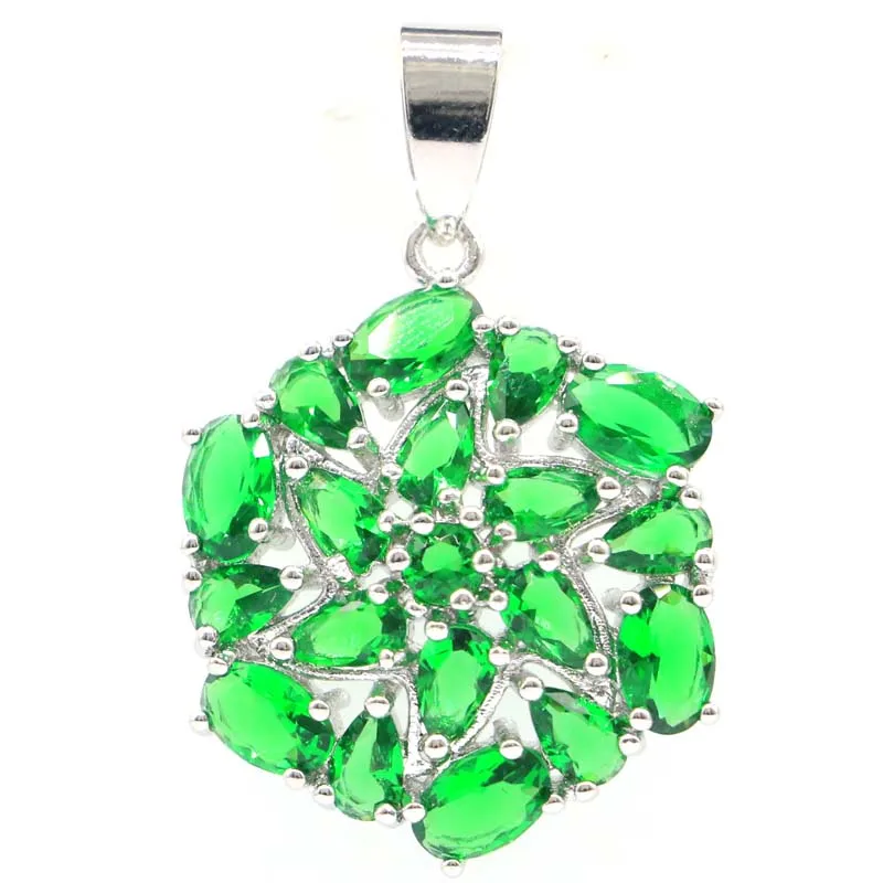 43x24 мм великолепный зеленый изумруд женская одежда на каждый день 925 пробы