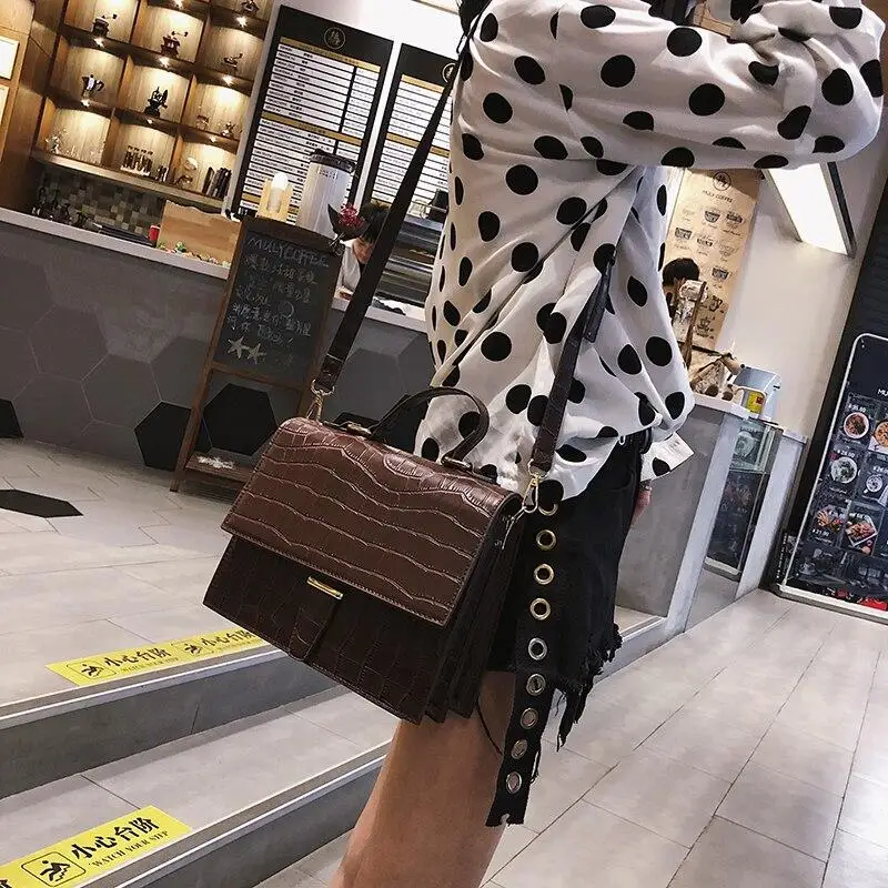 Корейский стиль женские сумки женский портфель уникальный Аллигатор женская