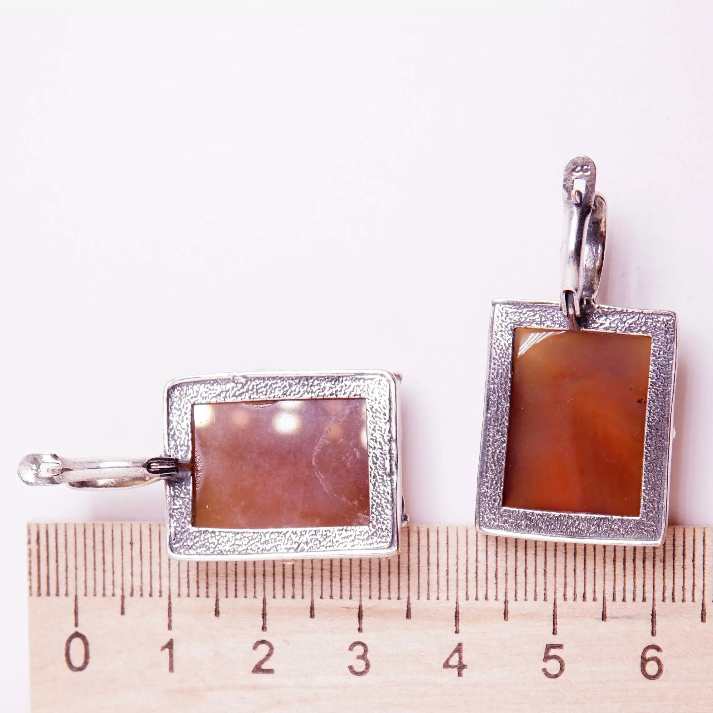 Earrings &quotgood&quot large carnelian natural silver-plated 12 Mk stones set 3794 good things |