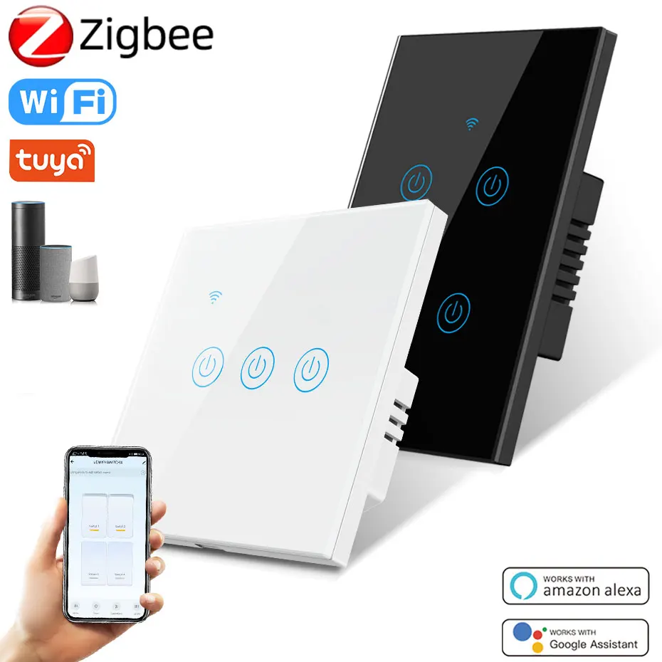Умный светильник ель Zigbee с поддержкой Wi-Fi и сенсорным управлением 1/2/3/4 клавиши |